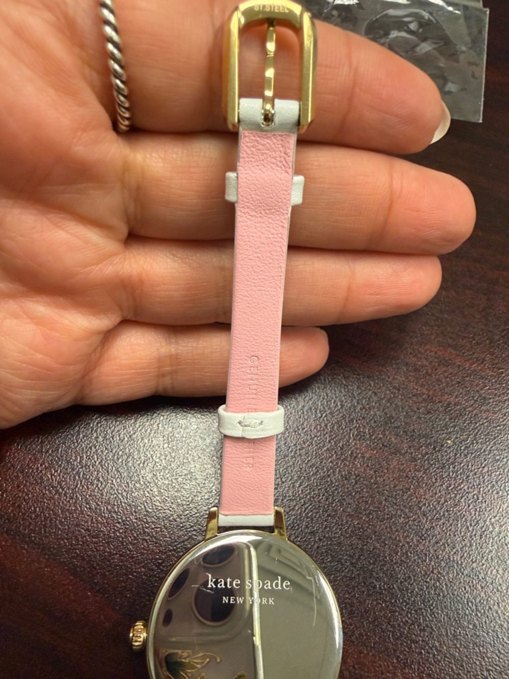 kate spade White and Pink Floral Dial Gold-Tone Women's Watch - Picture 7 of 7
